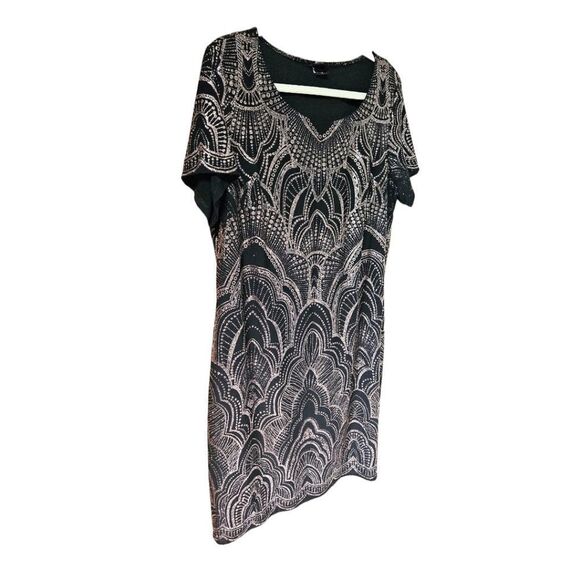 Torrid Plus Size Rose Gold Glitter Motif Print Mini Dress. SIZE 2X - Picture 4 of 14